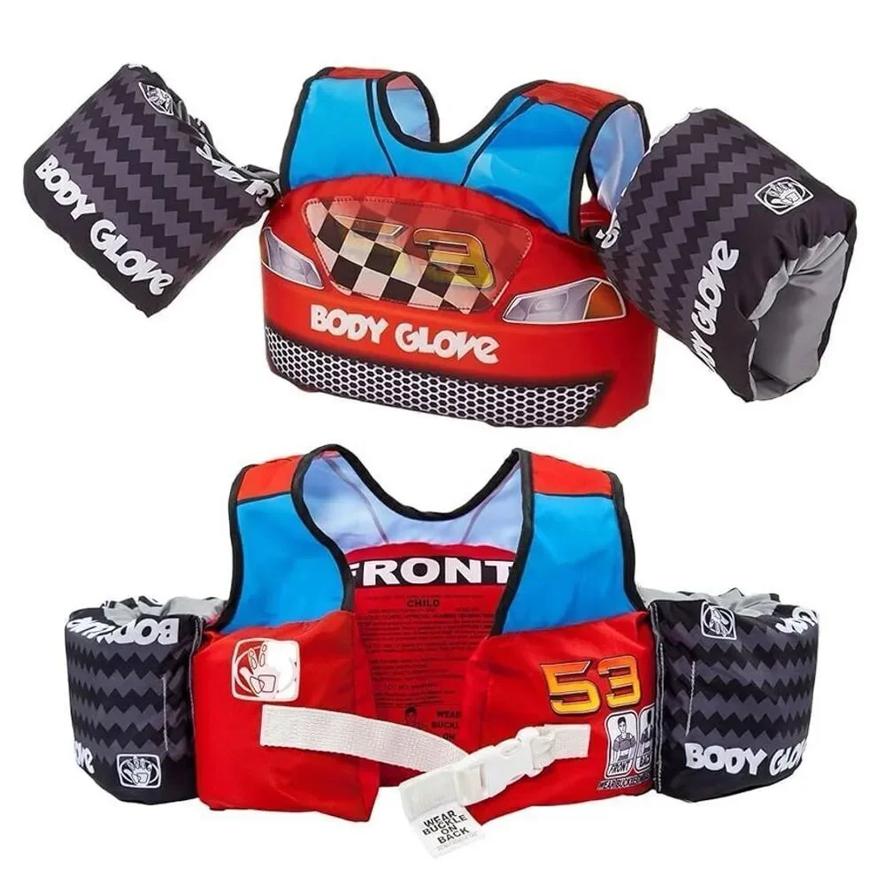 Body Glove Paddle Pals Child's Swim Arm Floaties Vest Race Car Design